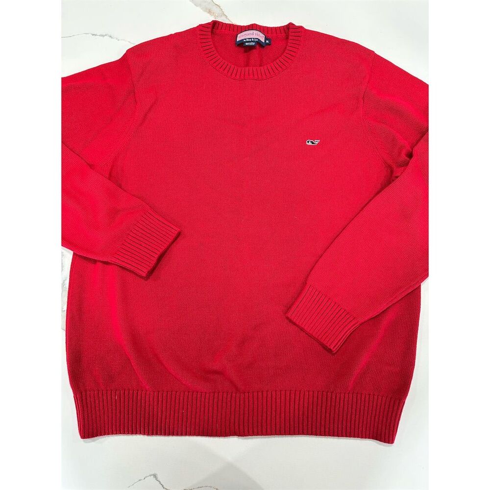 Vineyard Vines Men's XL Red Crew Neck Pullover Sweater Long Sleeve